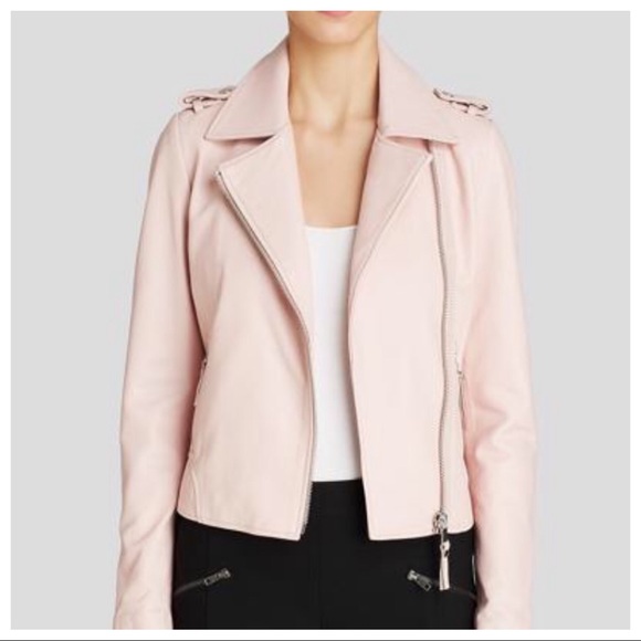 Dylan Gray Jackets & Blazers - DYLAN GRAY Blush Pink Leather Moto Style Jacket